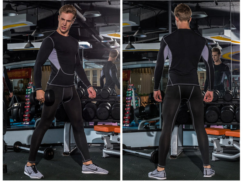 Winter men's thermal underwear set, showing long-sleeve top and matching bottoms in a close-up view