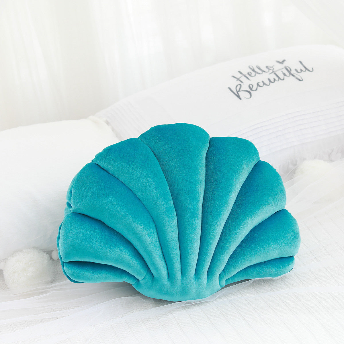 Simulation shell pillow cushion doll nap pillow in a seashell-inspired design