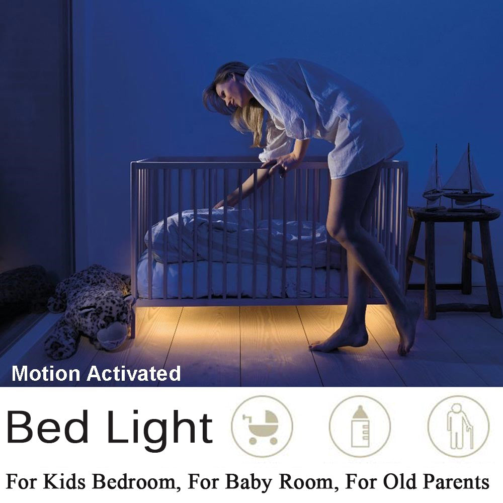 LED intelligent human body induction bed lamp belt by My Store, motion-activated lighting strip for bed frames