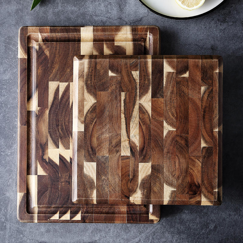 Solid wood parquet cutting board for kitchen and household use, featuring a natural wood pattern
