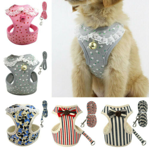 Cute breathable tank top style dog chest strap harness in black, Pet style
