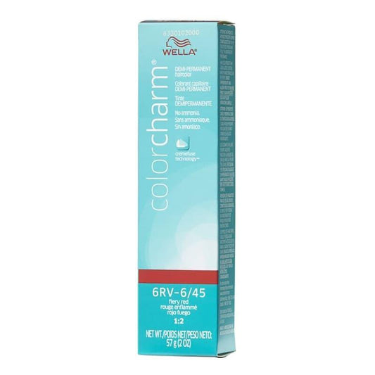 Wella Color Charm Demi Permanent Haircolor 6RV-6/45 Fiery Red 2 Oz