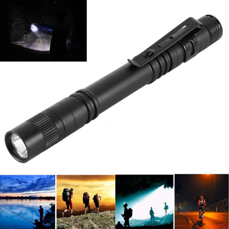 Aluminum LED flashlight with durable metal body and compact handheld design