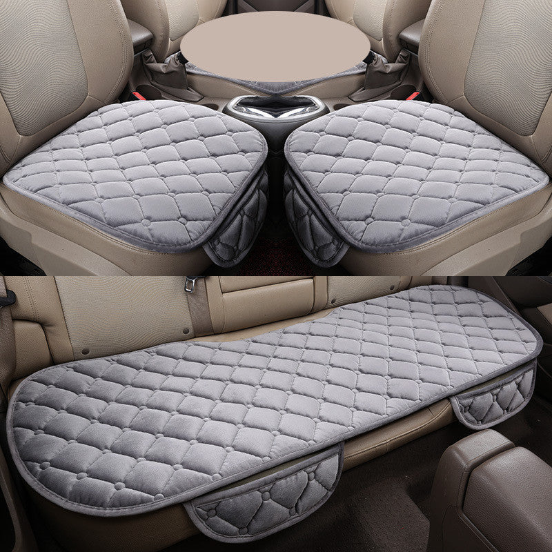 Comfortable plus velvet warm cushion in soft plush fabric, close-up product view