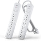 KMC 6-Outlet Surge Protector Duo with 4ft Braided Cord