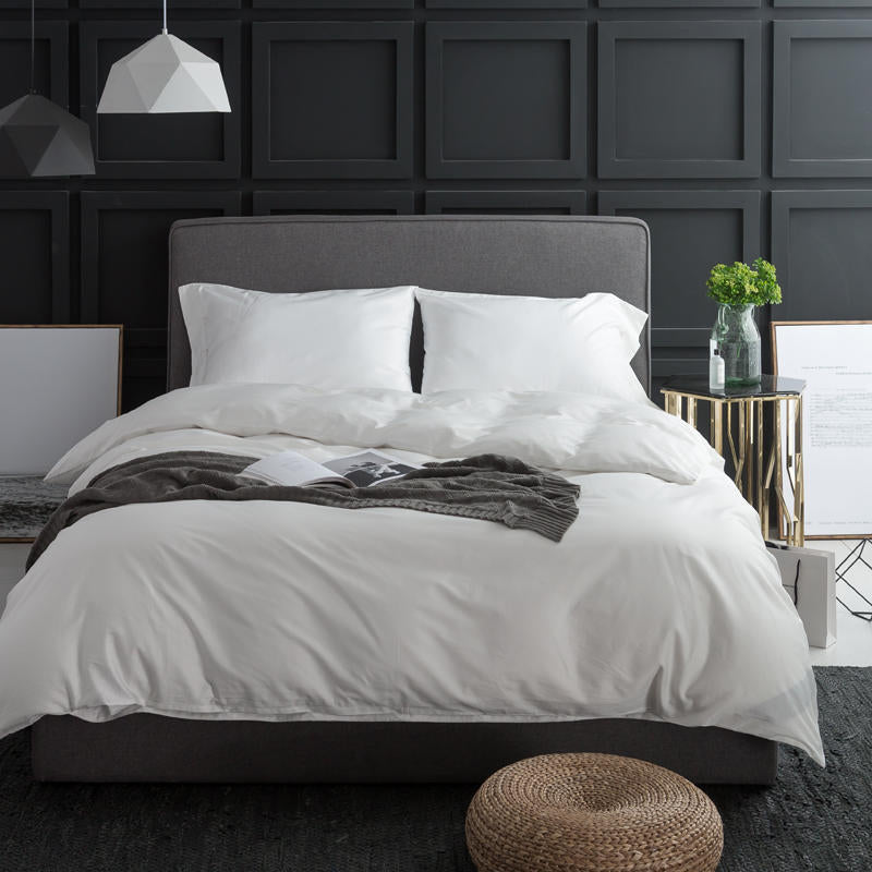 Solid-color four-piece 60s satin long-staple cotton bedding set from My Store