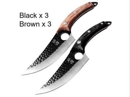 Small scimitar meat boning and skinning butcher knife for slaughter cutting pigs