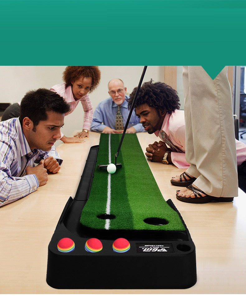 2.5m x 3m golf putting mat and putter trainer green carpet practice set with alignment guides