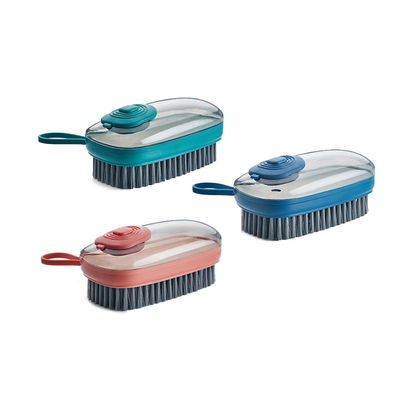 Multifunctional automatic liquid cleaning brush with soft bristles for shoes, clothes, and household cleaning