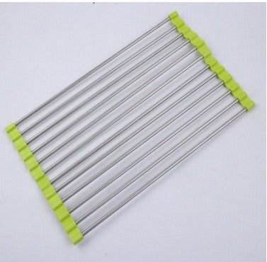 Folding stainless steel kitchen sink drain rack by My Store