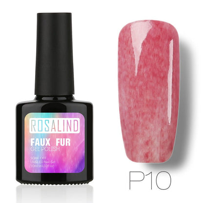 Nail rubber fur nail polish bottle with textured fur-inspired design