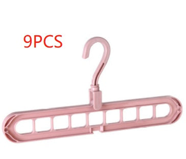 9-hole clothes hanger organizer, space-saving hanger in white plastic for neatly arranging garments
