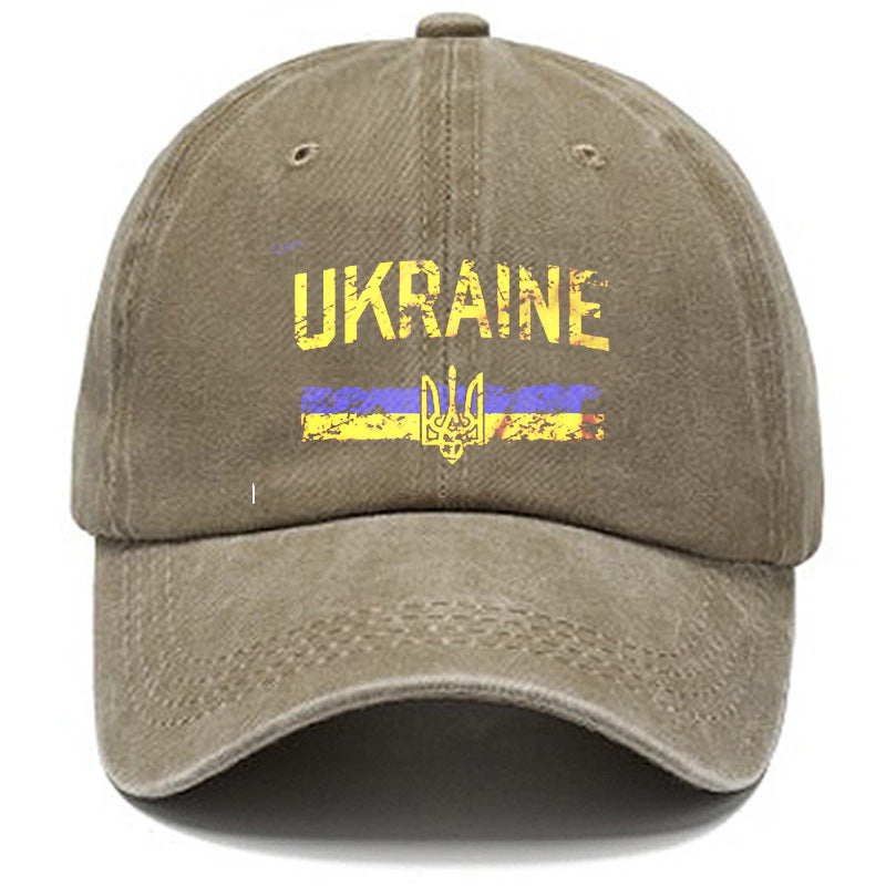Men's cool washed cotton printed hat with a casual design and curved brim