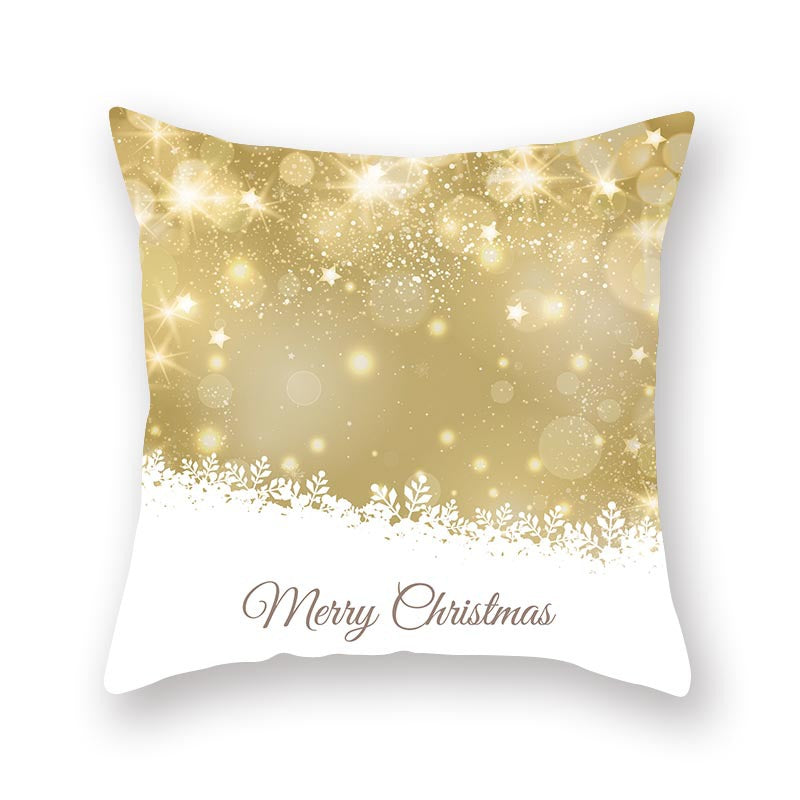 Golden Christmas Pillow Cover for Home Decor