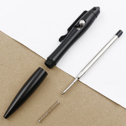 Outdoor self-defense writing pen with tungsten steel head and window-breaking tip in black (My Store)