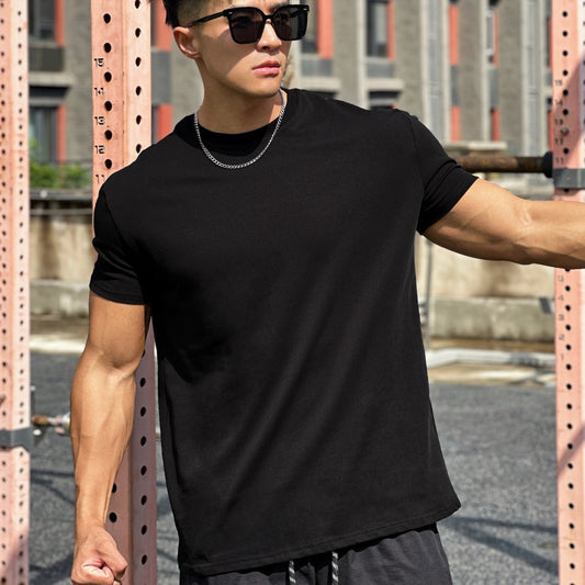 Men's loose cotton short sleeve fitness shirt by Muscle Sports