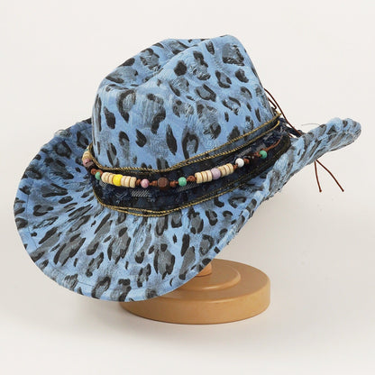 Wool women's ethnic-style leopard-print hat from My Store