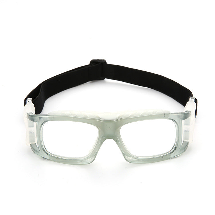 Anti-bow outdoor sports goggles in a durable wraparound design, shown from the front