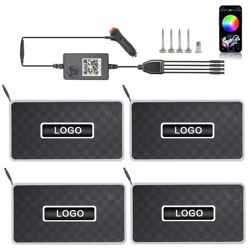 Car LED Foot Mat Ambience Light Bluetooth RGB