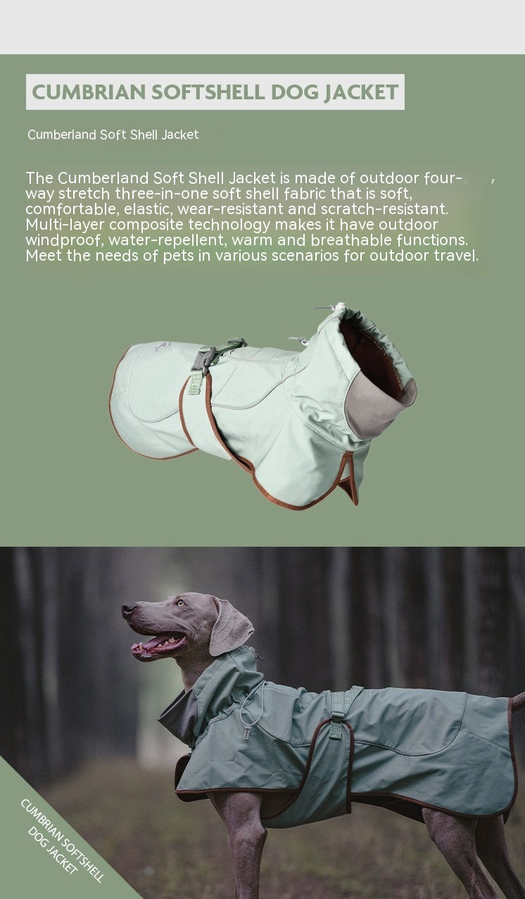 Outdoor soft shell waterproof windproof warm dog jacket in a durable black design