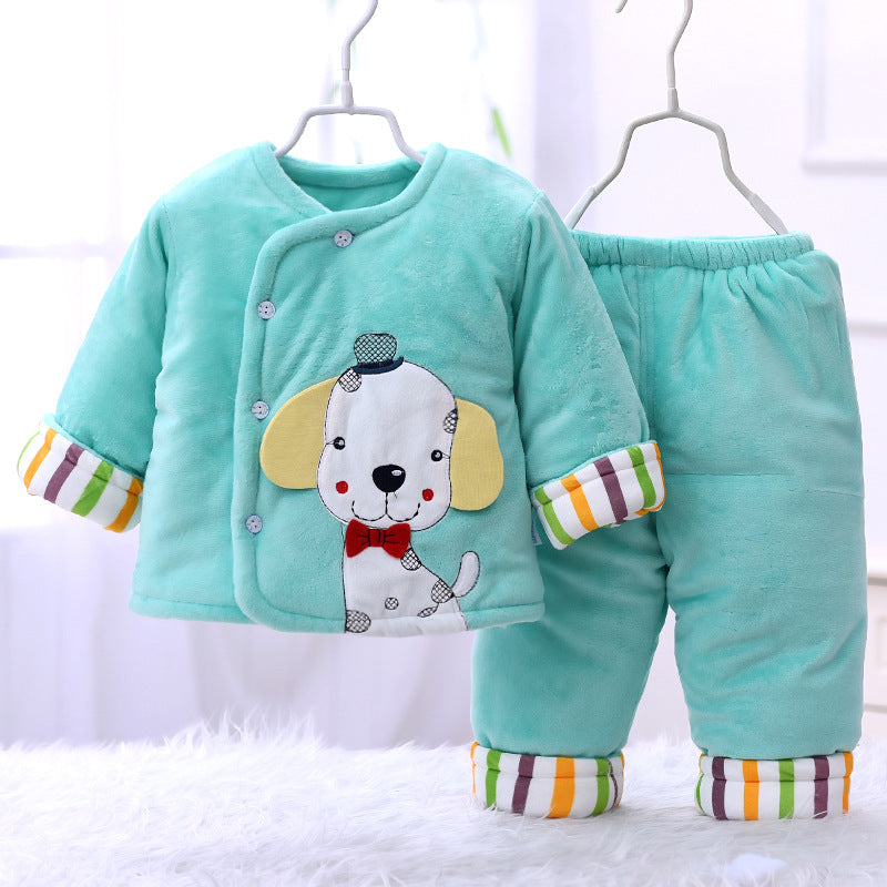 Baby cotton padded coat, thick suede quilted winter jacket for newborns
