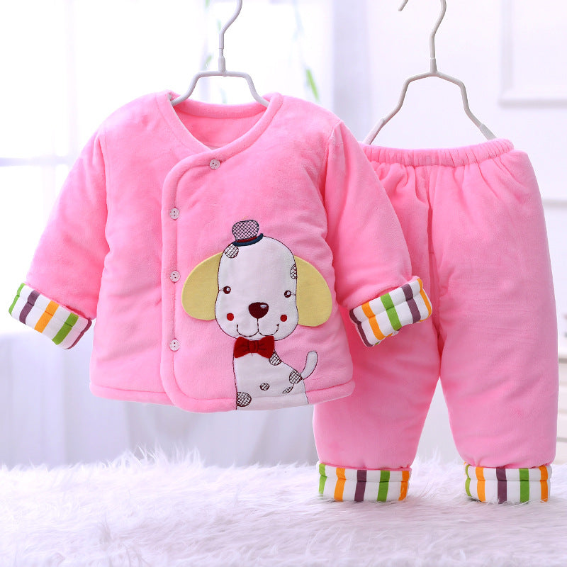 Baby cotton padded coat, thick suede quilted winter jacket for newborns