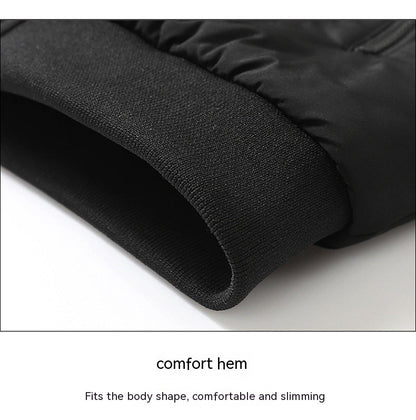 Men's winter jacket with thick fleece lining, warm insulated design, and durable outer fabric