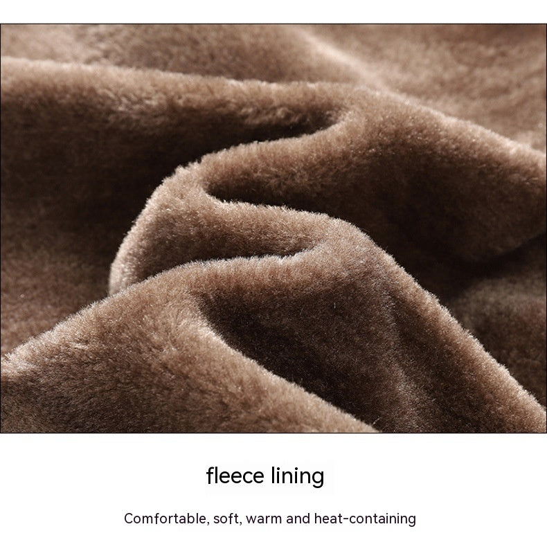 Men's winter jacket with thick fleece lining for added warmth, shown in a durable cold-weather design