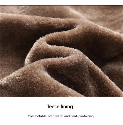 Men's winter jacket with thick fleece lining for added warmth, shown in a durable cold-weather design