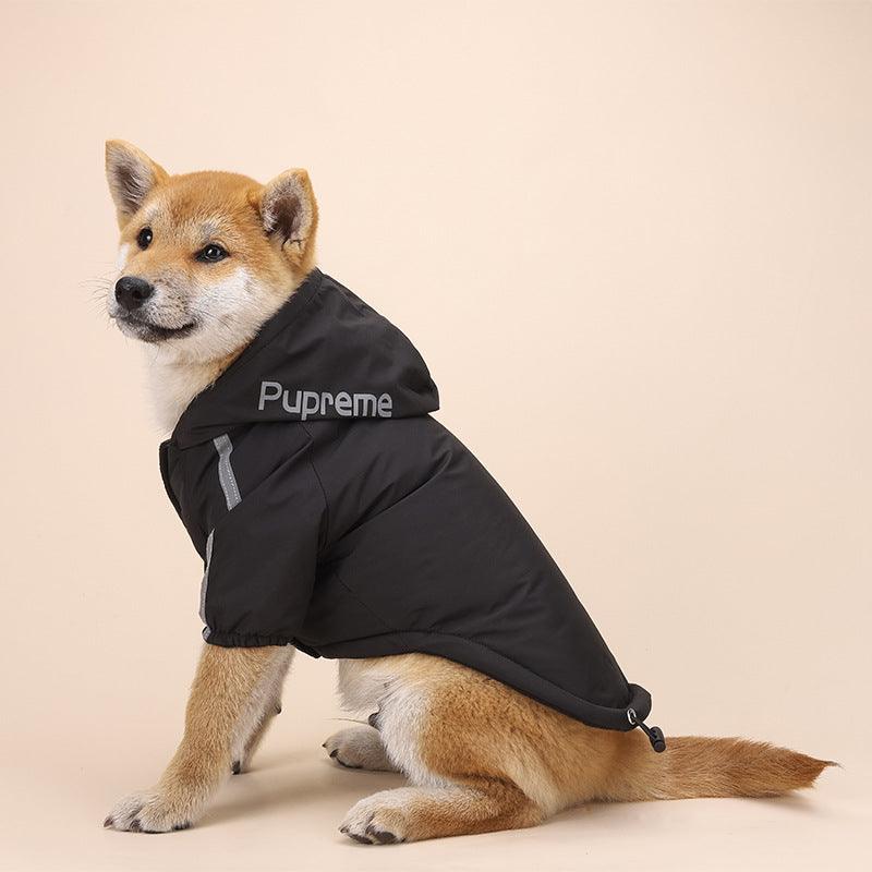 Fashion dog clothing shell jacket in a lightweight design for pets