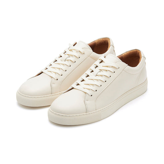 Pure white men's casual sports skate shoes by My Store, side view