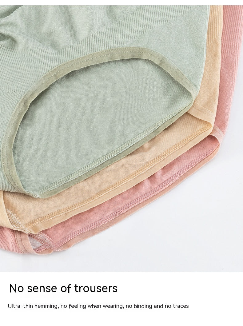 Seamless breathable cotton postpartum belly support underwear with a comfortable crotch design
