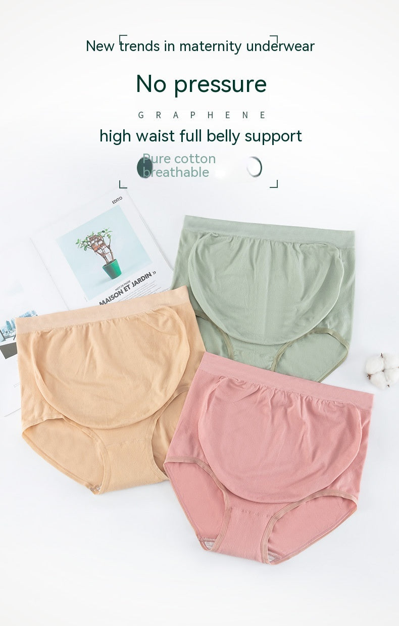 Thin breathable cotton crotch belly support postpartum maternity seamless underwear in neutral color