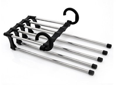 5-in-1 stainless steel multi-functional wardrobe hanger for clothes and pants rack