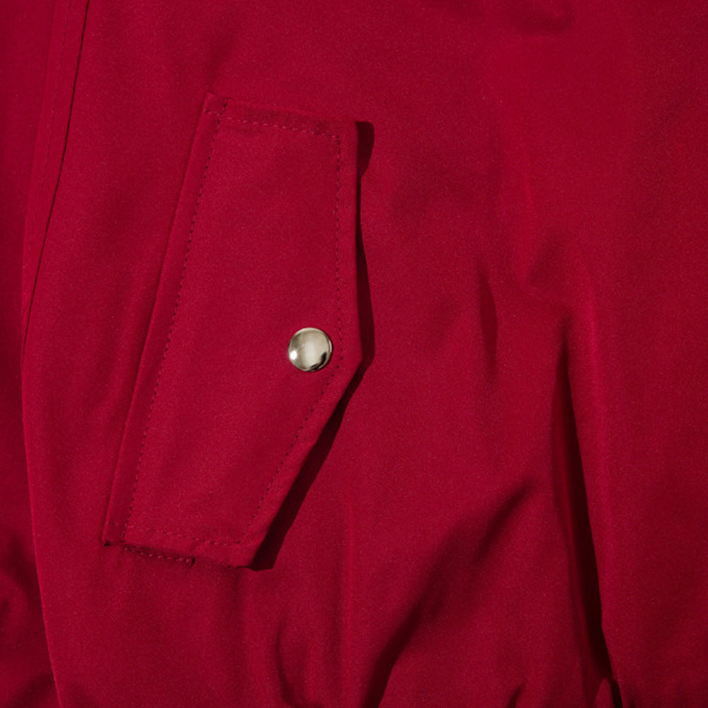Men's loose jacket coat for autumn and winter, shown in a relaxed fit with long sleeves and front closure
