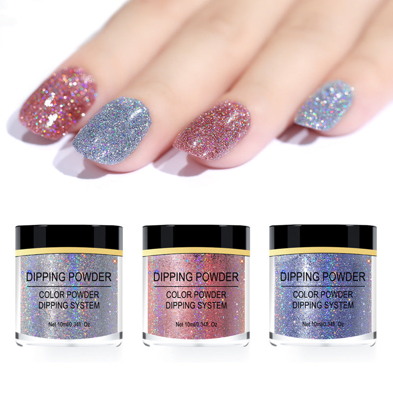 Laser glitter nail powder by My Store in a sparkling fine finish for nail art designs