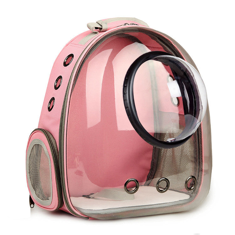 Full transparent Cat Bag pet space bag for carrying cats, with clear panels and backpack-style design