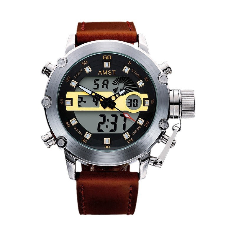 Men's multi-functional casual sports waterproof electronic watch with digital display and durable strap