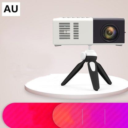 Handheld mini LED home entertainment projector for gifts, compact design with built-in lens and controls