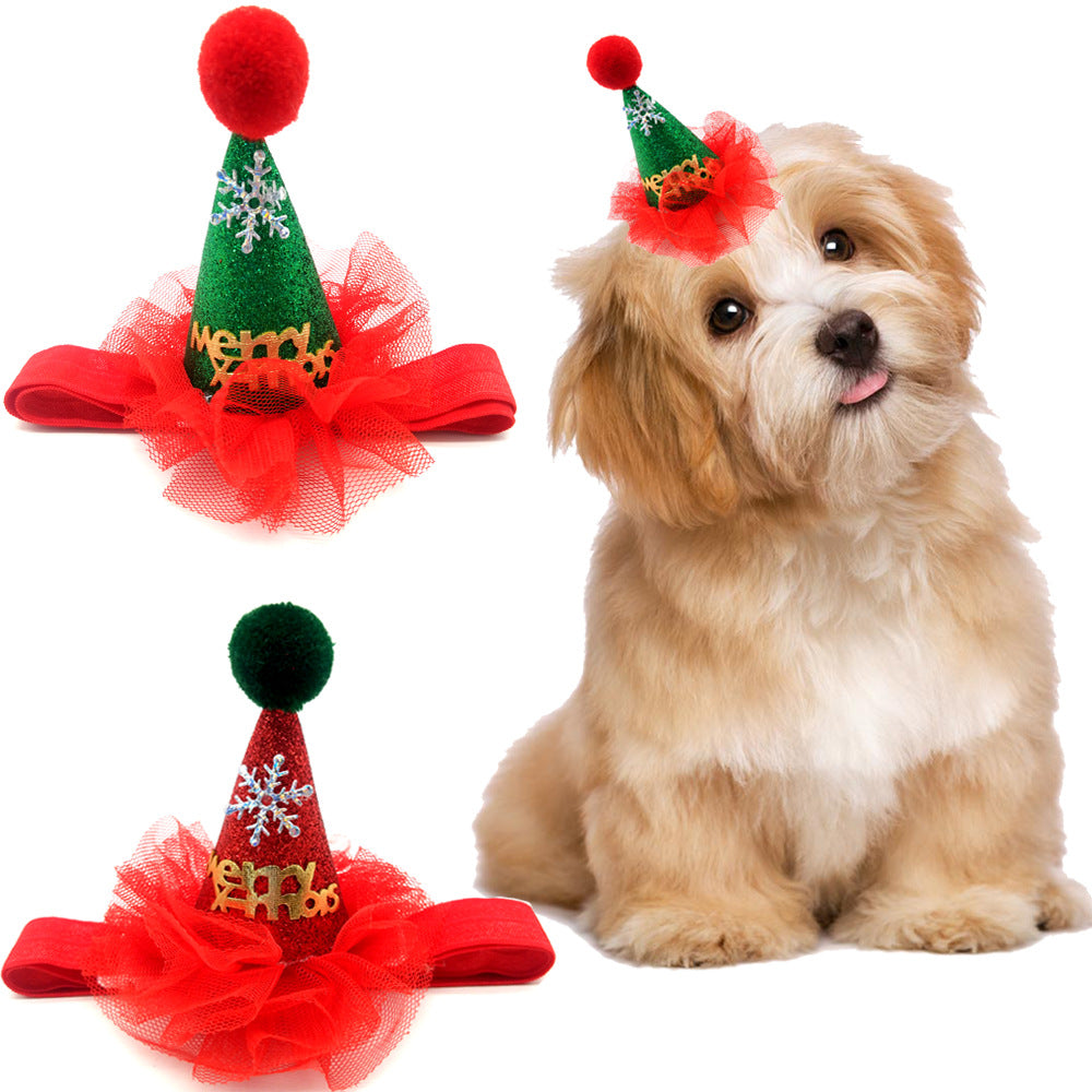Christmas adjustable hat with festive design, front view