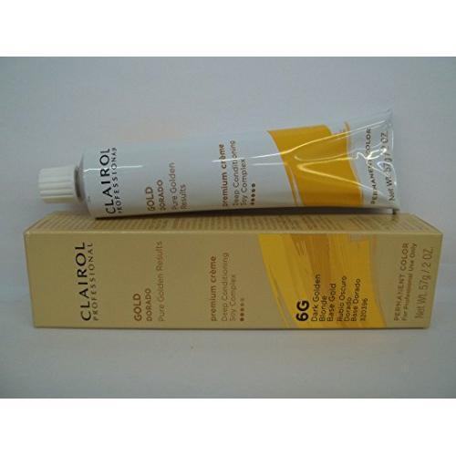 Clairol SOY4PLEX permanent hair color cream in 2 oz Dark Golden Blonde shade, featuring the product packaging and tube.