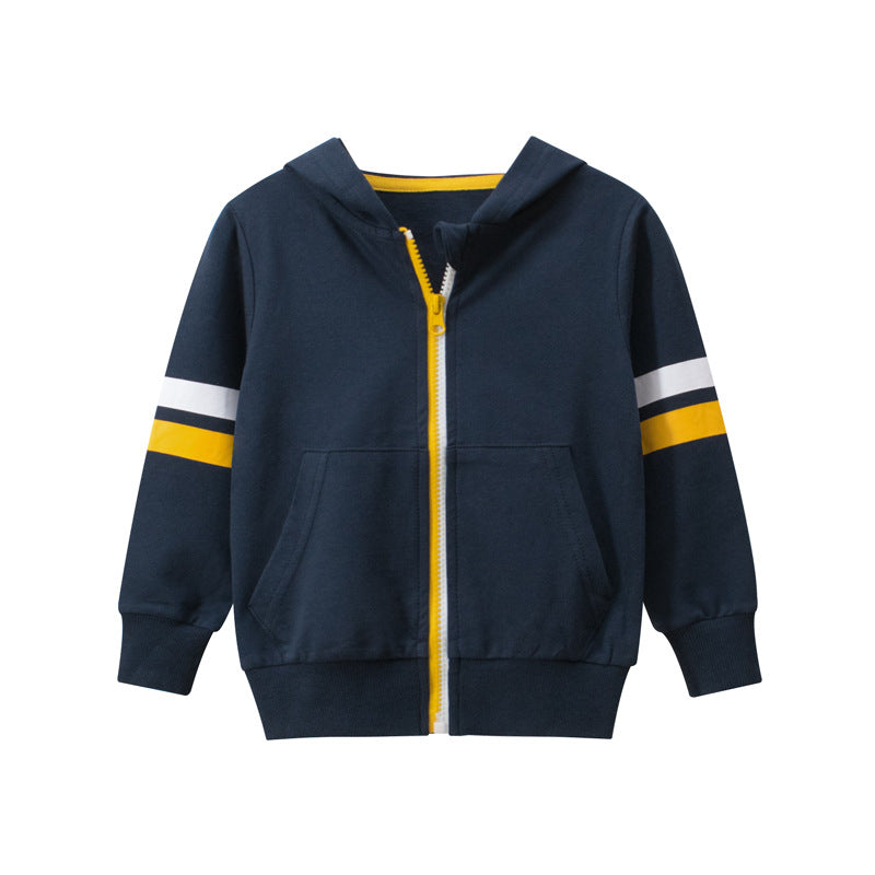 Boy's zipper sweater baby clothes by My Store, featuring a cozy zip-up design