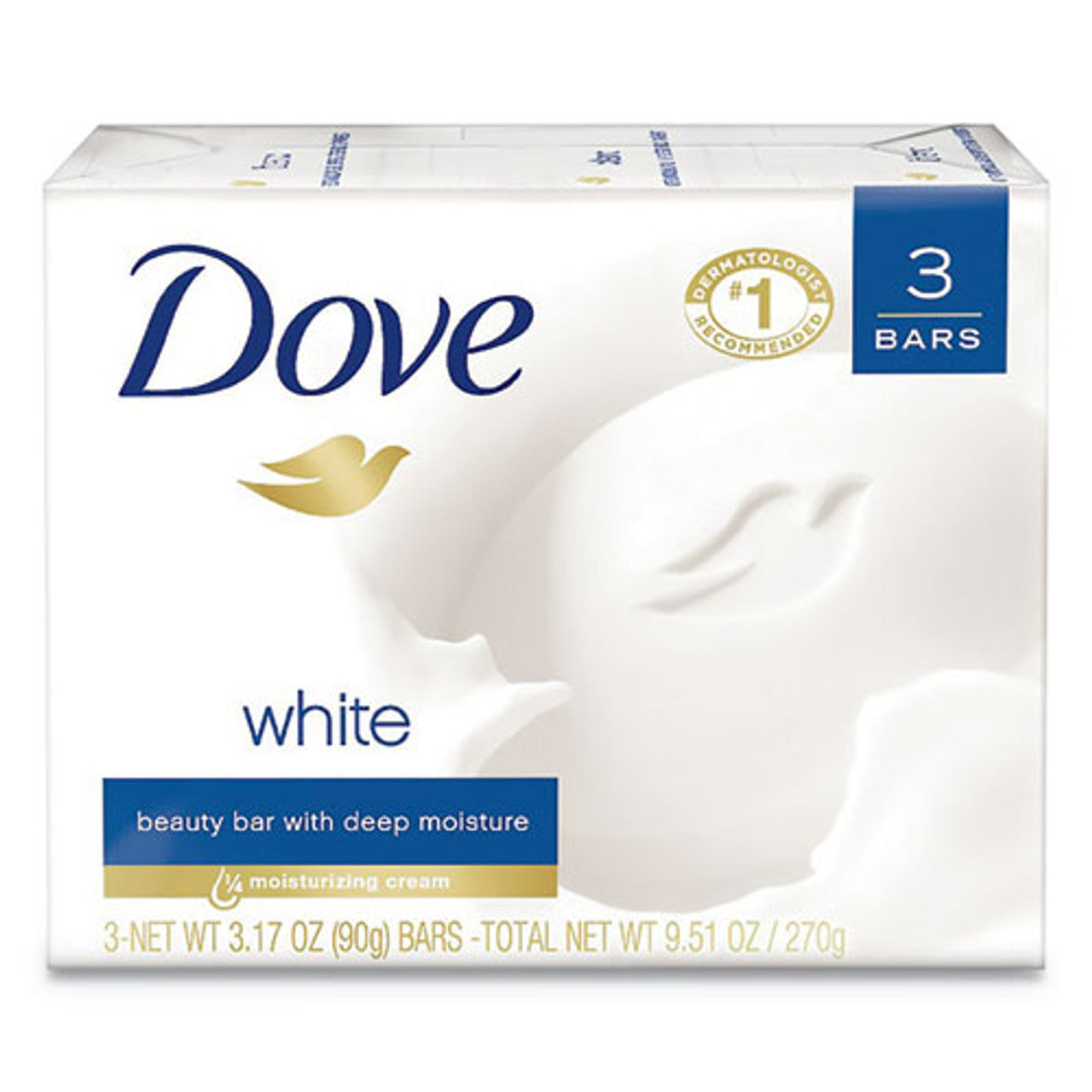 Dove White Beauty Bar, Light Scent, 3.17 Oz, 12/Carton UNI04090CT