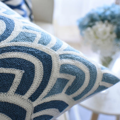 Classical embroidered home pillow cover, without core, featuring intricate decorative stitching