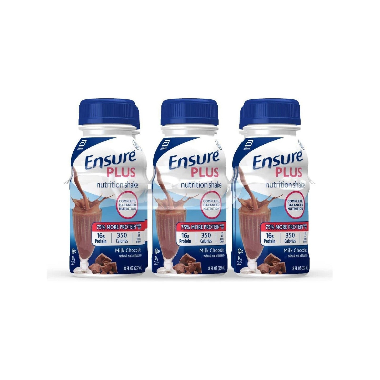 Ensure® Plus Milk Chocolate Nutrition Shake Bottle, 8 oz x 6 EA