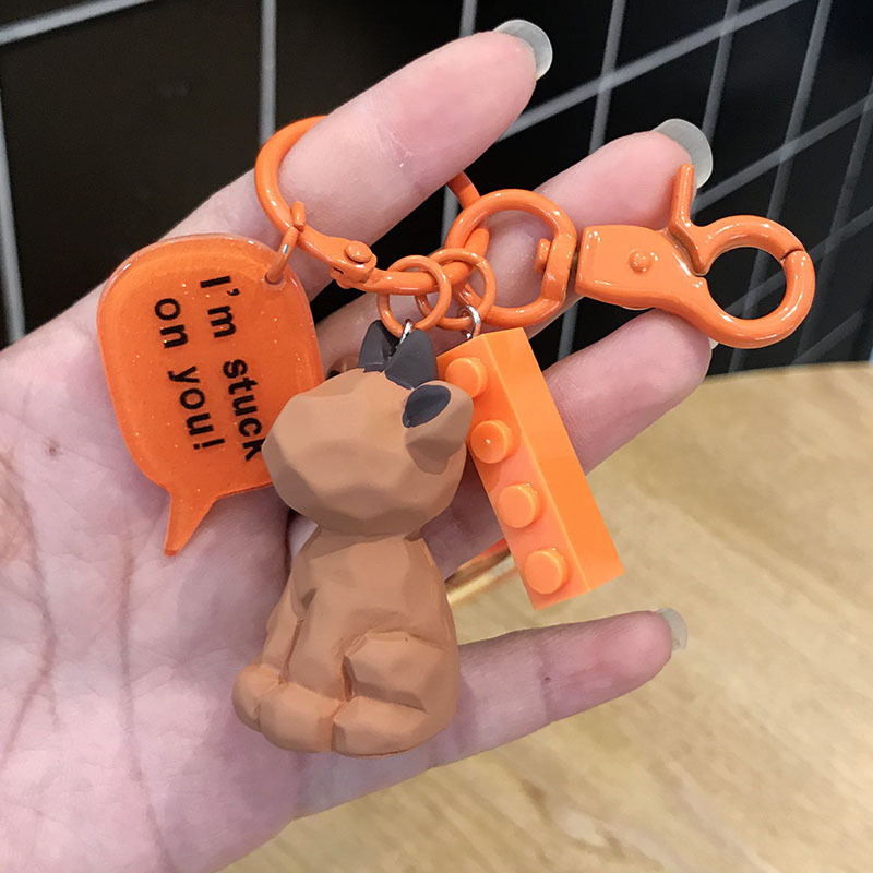 Cute dinosaur keychain key ring by My Store, colorful dinosaur charm for keys or bags