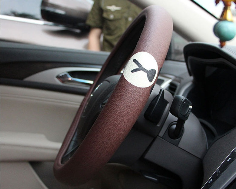 Cute Korean female steering wheel cover by My Store, pink design for car interior