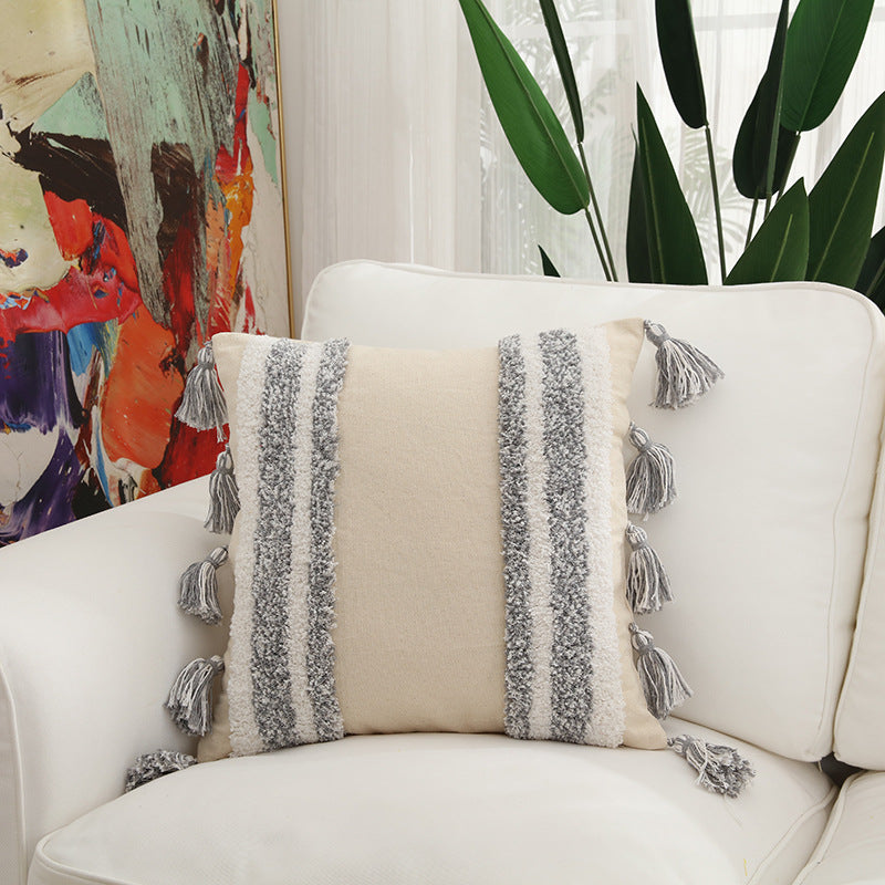 Cotton embroidered home pillow by My Store, showcasing decorative stitching on soft fabric