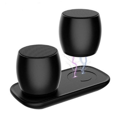 Creative Bluetooth speaker with compact design and visible controls