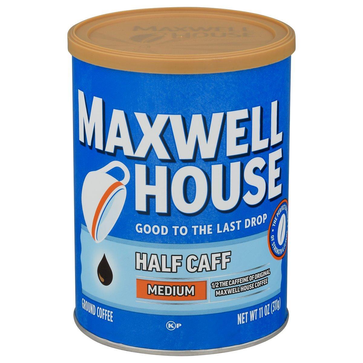 Maxwell House Medium Roast Half Caff Ground Coffee, 11 Oz. Canister
